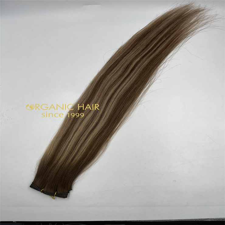 Brown sugar color genius weft hair extsnions from remy hair factory H8